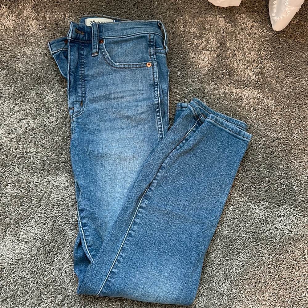Madewell stovepipe blue jeans